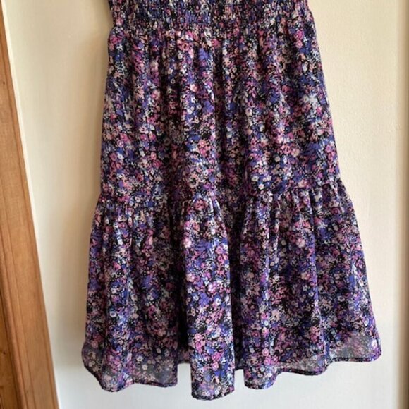 PRINCESS VERA WANG Floral Smocked Babydoll Tiered Dress Purple Blue Ju… - Picture 11 of 16